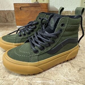 Green High-Top Sneakers with Gum Sole